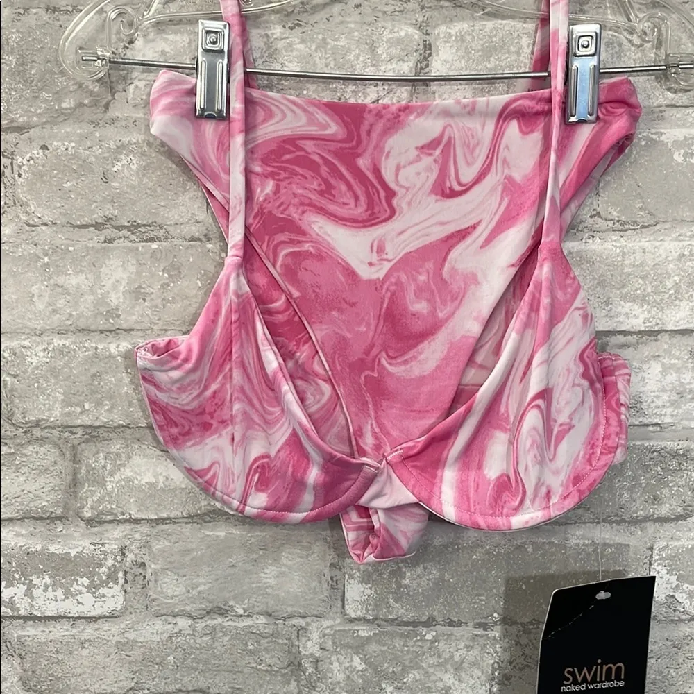 Naked Wardrobe Pink Swirl Bikini Set - Image 3