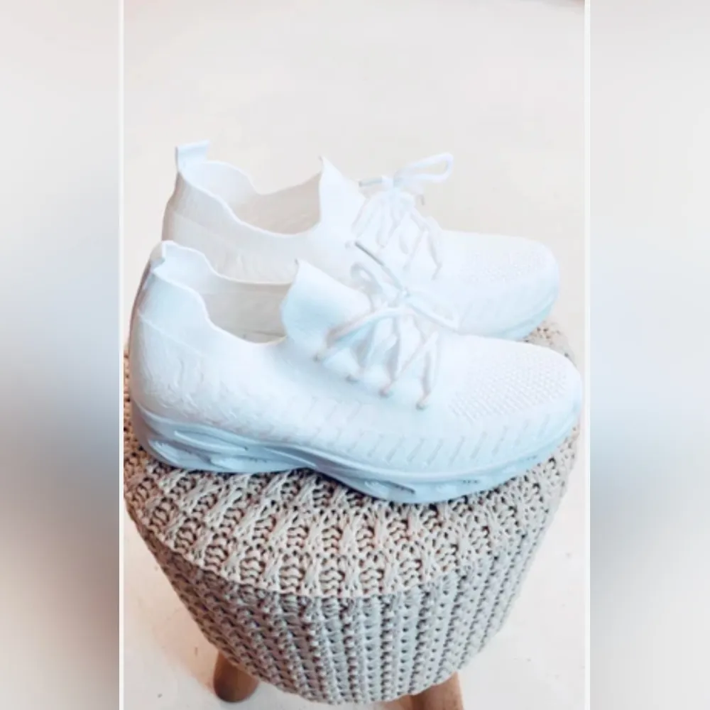 Unisex Breathable Lightweight Running Shoes Outdoor Athletic Walking White - Image 9