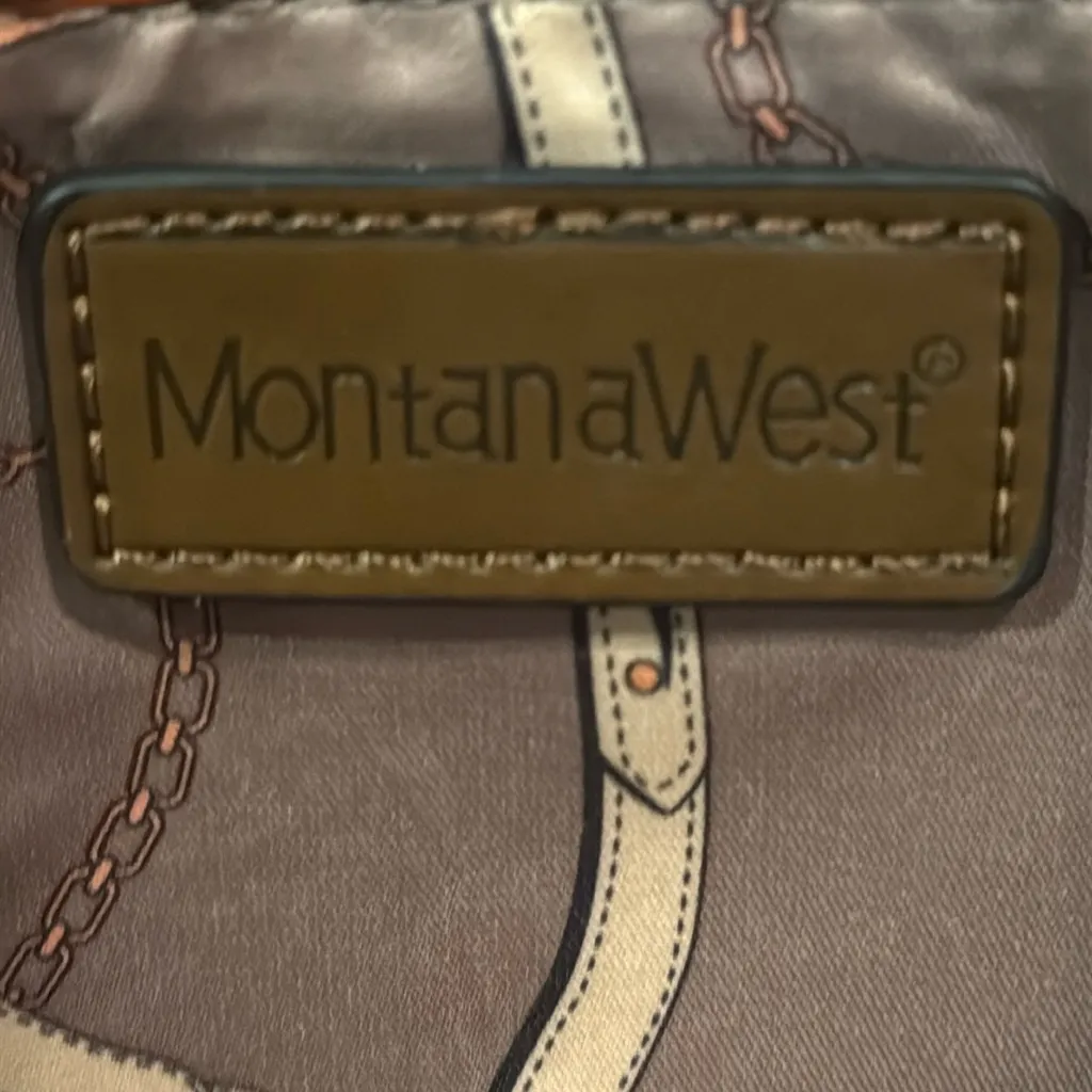 Montana West Brown and Tan Tote Bag with Contrast Stitching, Faux Leather - Image 2