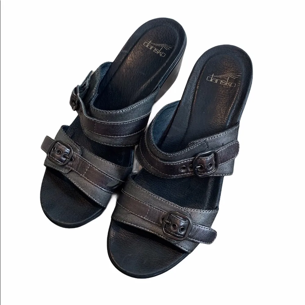 Dansko Jessie Pewter Multi Wedge Sandal, Sz 40 - Image 4