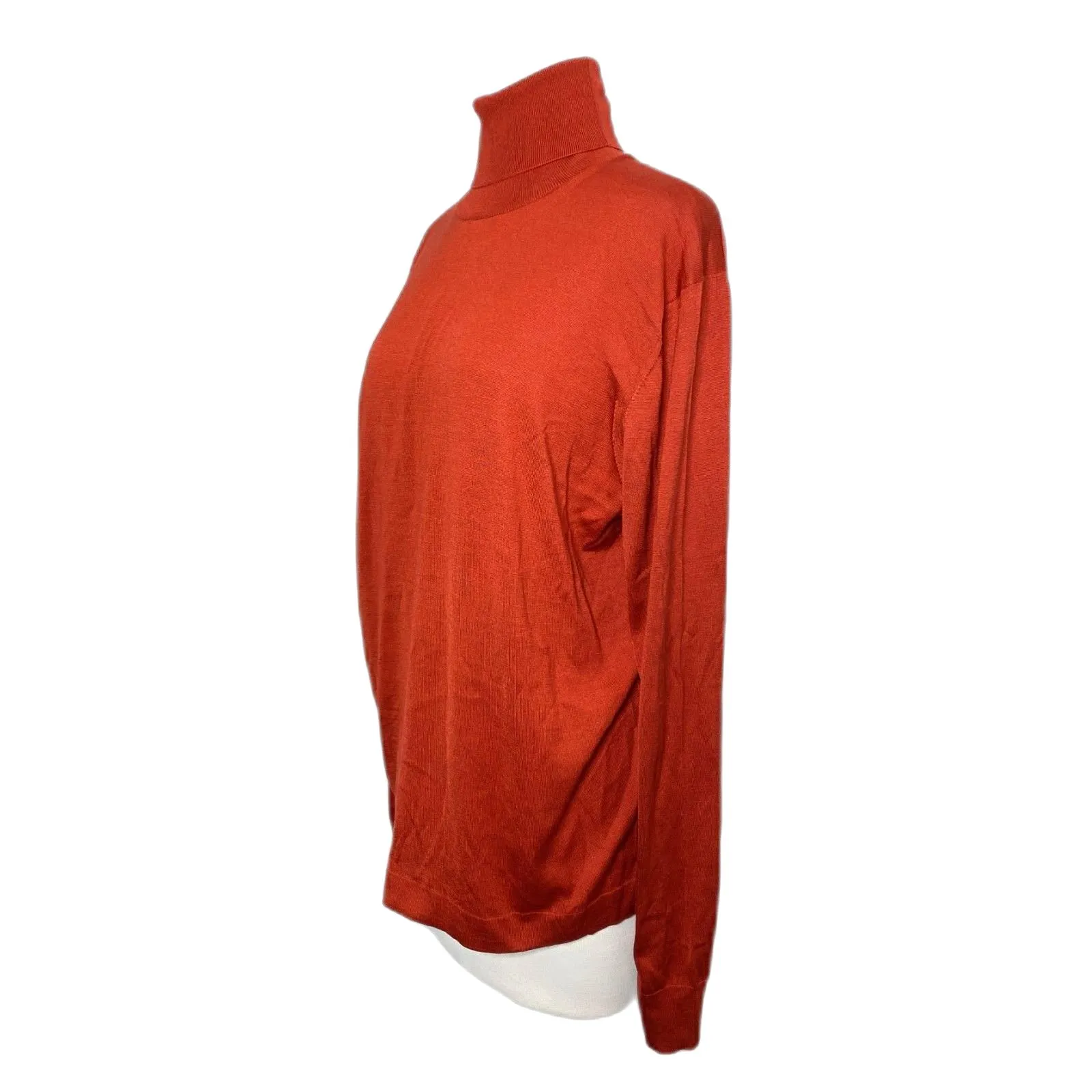 Dolce & Gabbana Orange Knit Turtleneck Sweater Lightweight Long Sleeve Luxe - Image 3