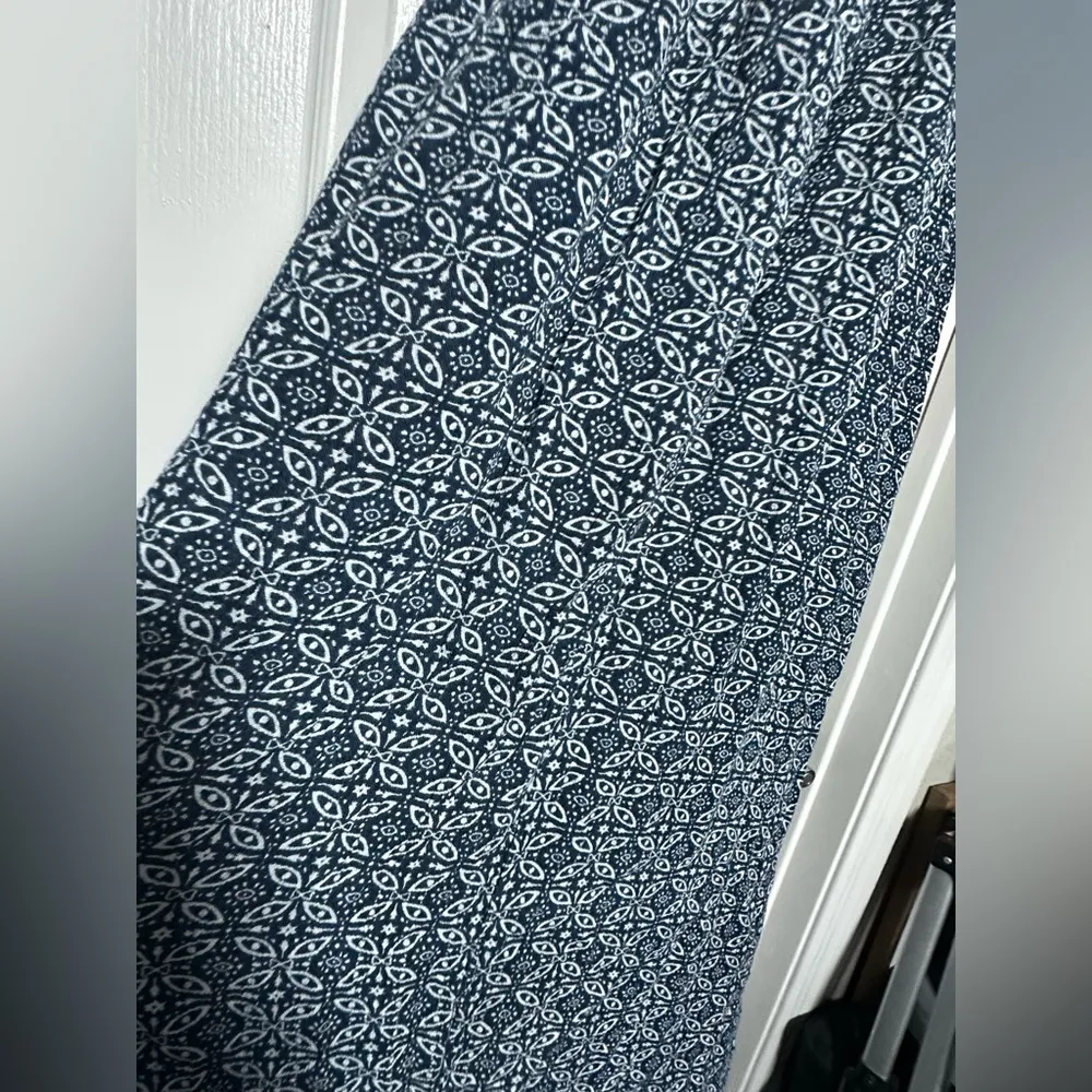 Lulu’s Bohemian Blue & White Women’s Tassle Long Summer Tank Maxi Boho Dress M Size M - Image 5