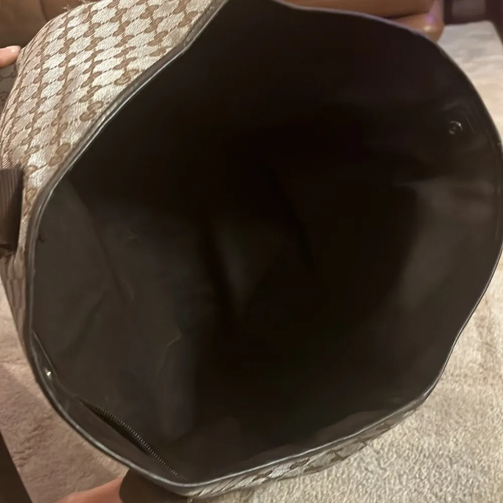 GUCCI | Metallic Monogram Canvas Large Tote Brown Silver - Image 12