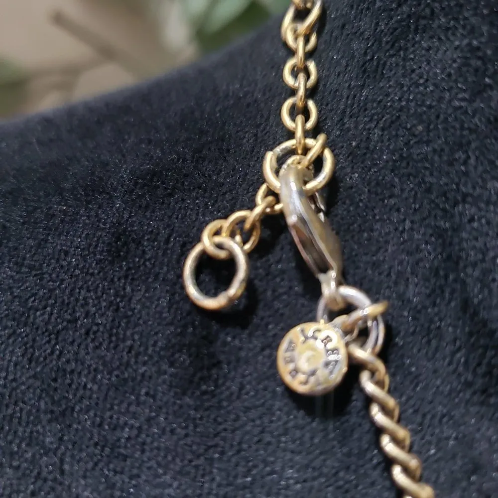 J. Crew Gold Tone Smoky Topaz & Iridescent Lime Crystal Statement Necklace - Image 6