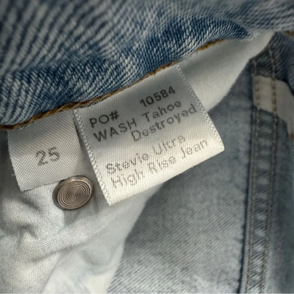 Reformation Tahoe Destroyed Stevie Ultra High Rise Jean Size 25 - Image 9