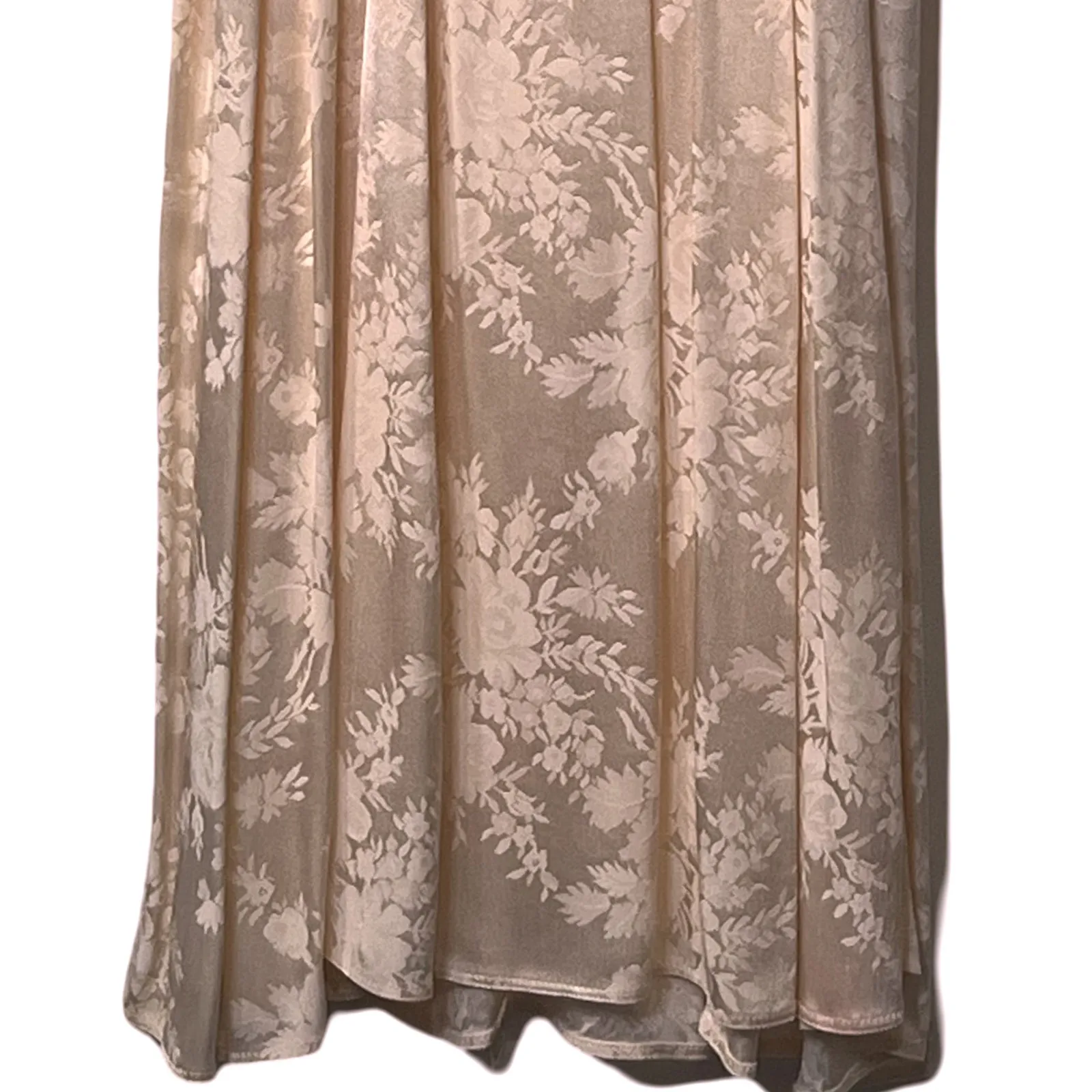 Vintage JESSICA McCLINTOCK Dress Size 4 Pink Satin White Lace Long Sleeve RARE - Image 11