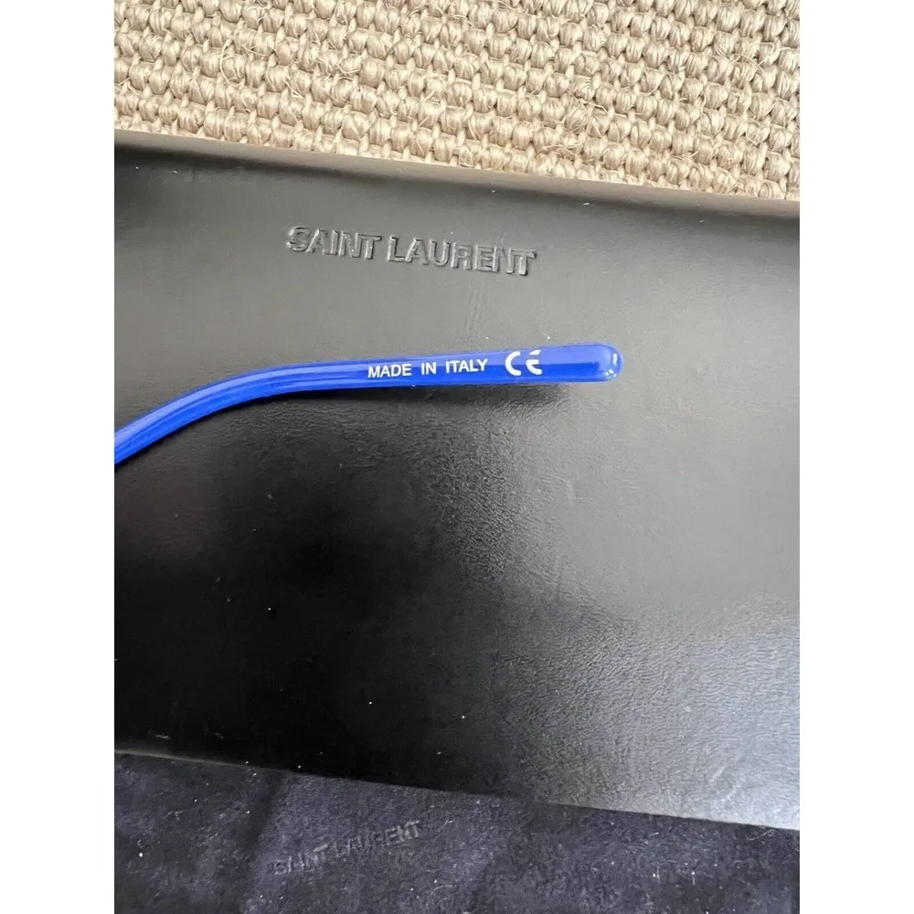 $450 EUC YSL Surf SL38 002 Women's Blue Sunglasses + Case + Cloth - Image 7
