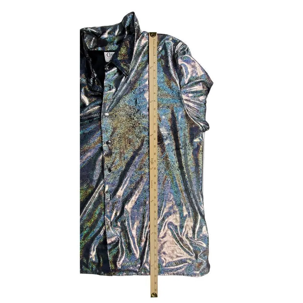 Charades Top 3X Disco Dance Party Shiny Hologram Retro Silver Halloween Cosplay - Image 7