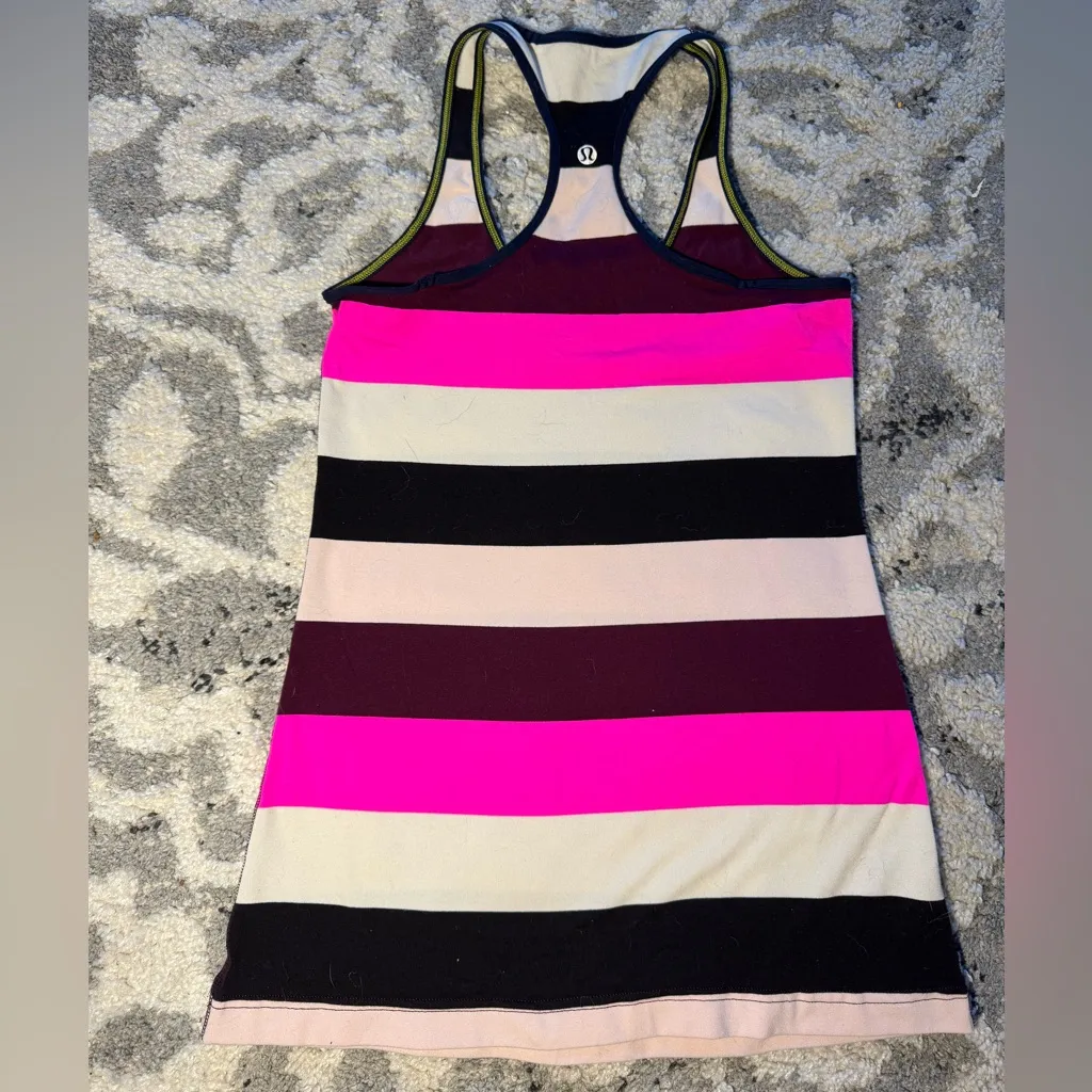 Lululemon Raspberry Glo Light Striped Cool Racerback Tank☀️ - Image 4