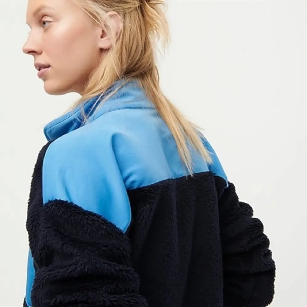 New J Crew Jacket Sherpa Full Zip Sherpa Superplush Colorblock Blue Jacket M - Image 8