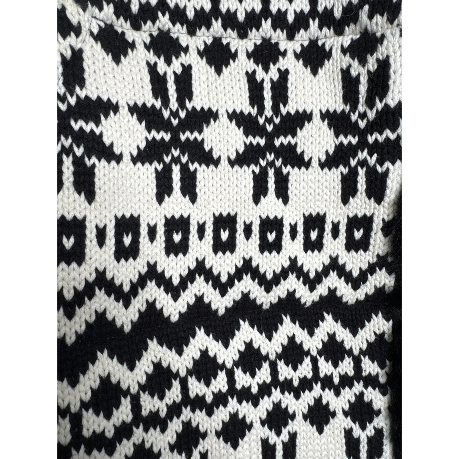 NWT Talbots Black White Knit Faux Fur Trim open front Vest fair Isle 2X - Image 12