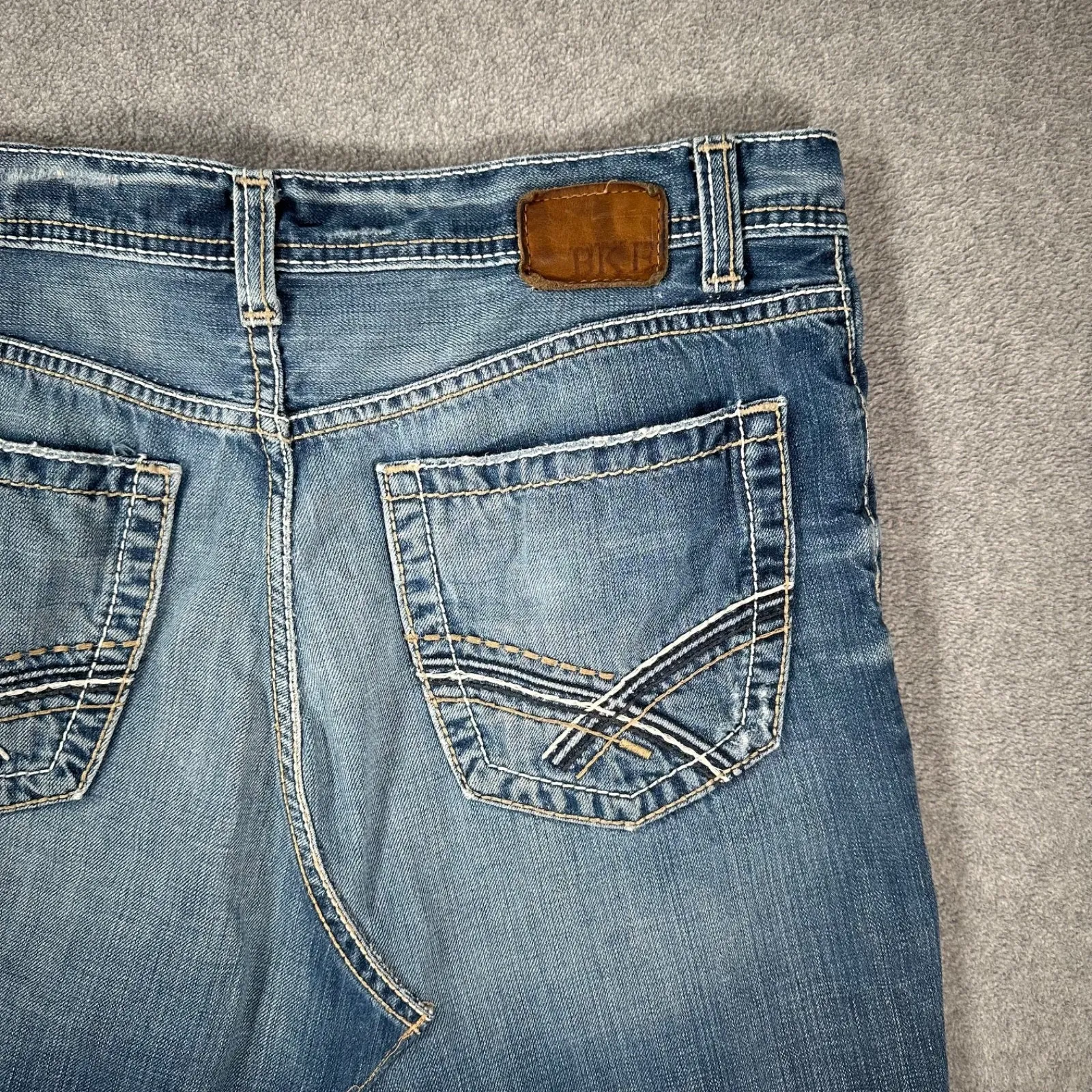 Buckle BKE Tyler Blue Denim Skirt Women's 32 Distress Y2K Pockets Jean 2000s - Image 10