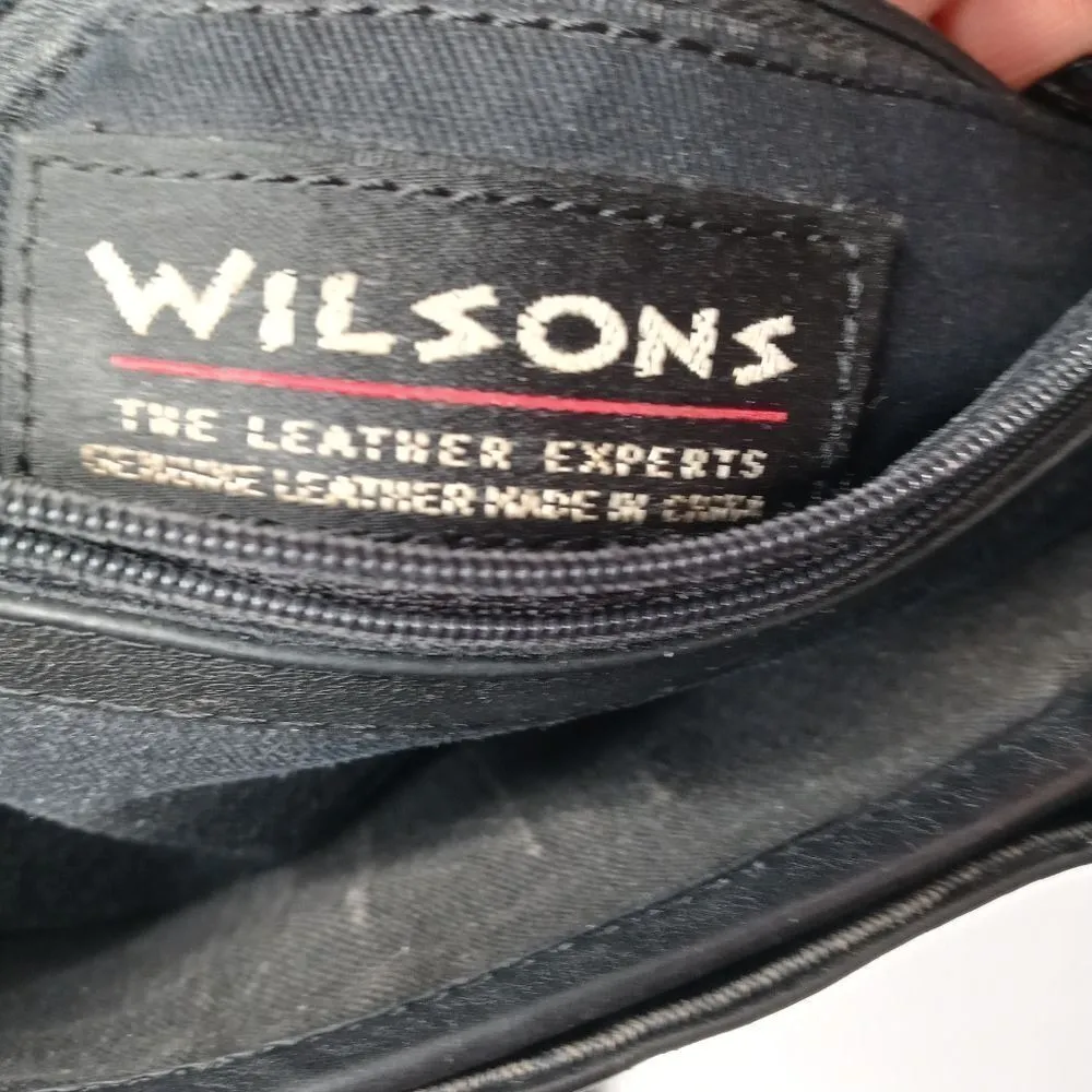 Vintage Wilsons Leather black leather shoulder bag/ crossbody bag - Image 5