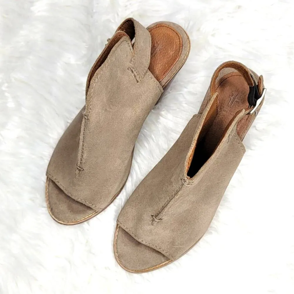 Frye Courtney Ash Open Toe Ankle Strap Heels Sz 7B - Image 3