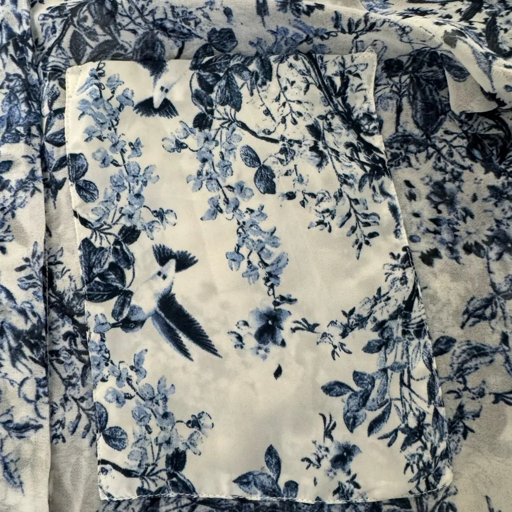 Zara Blue Chinoiserie Button-Down Top - Image 2