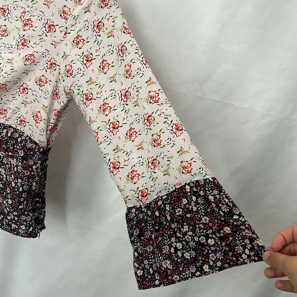 Intermix Doryll Bell Sleeve 100% Silk Top - Image 8