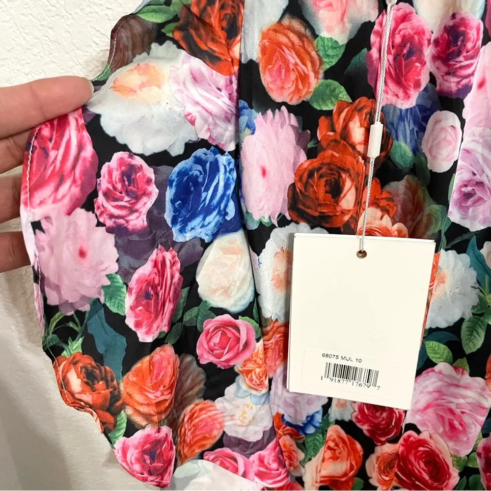 NWT Mac Duggal Womens Dress Multicolor Floral Ruched Waist Asymmetrical Size 10 - Image 9