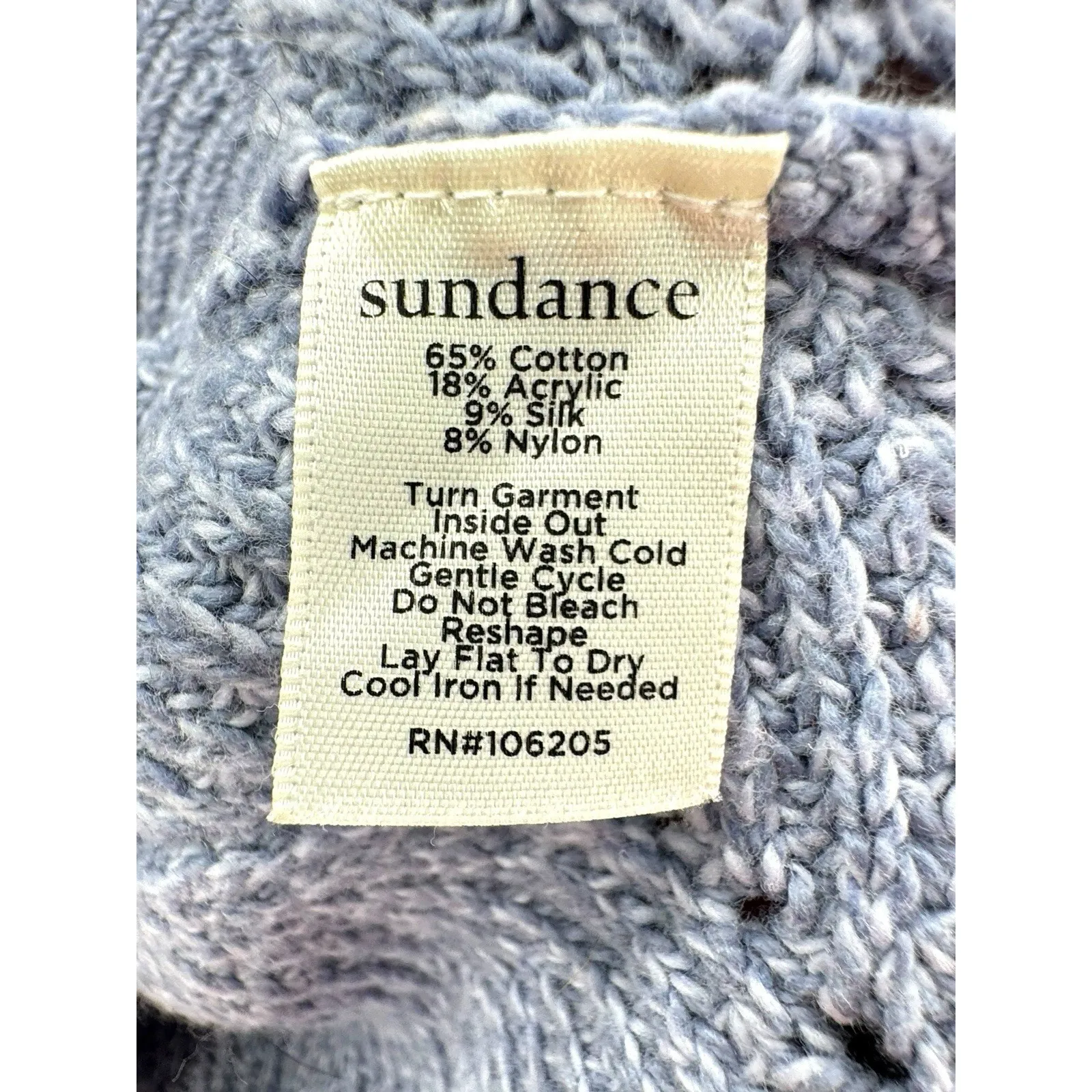 Sundance XS Gray Turtleneck Sweater Cotton Silk Blend Open Knit Boho Textured - Image 2