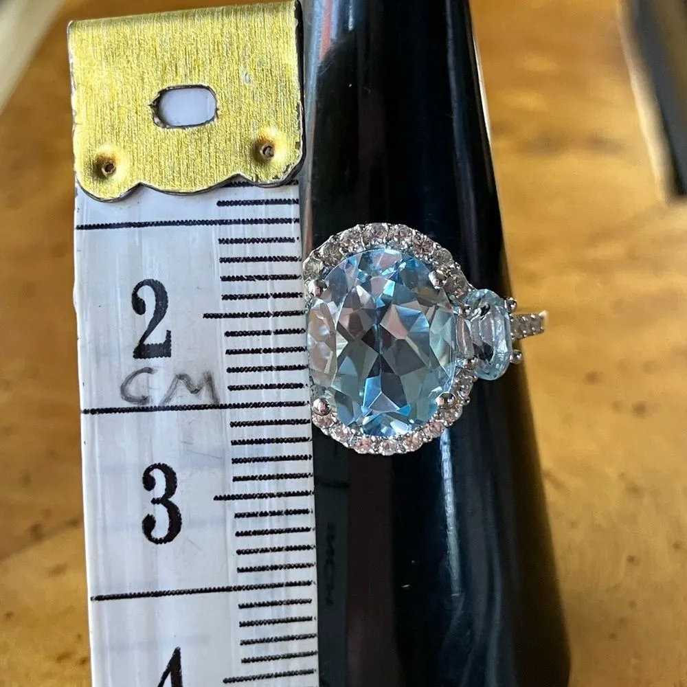 Sky Blue Topaz Sterling Silver Ring Size 7 - Image 7