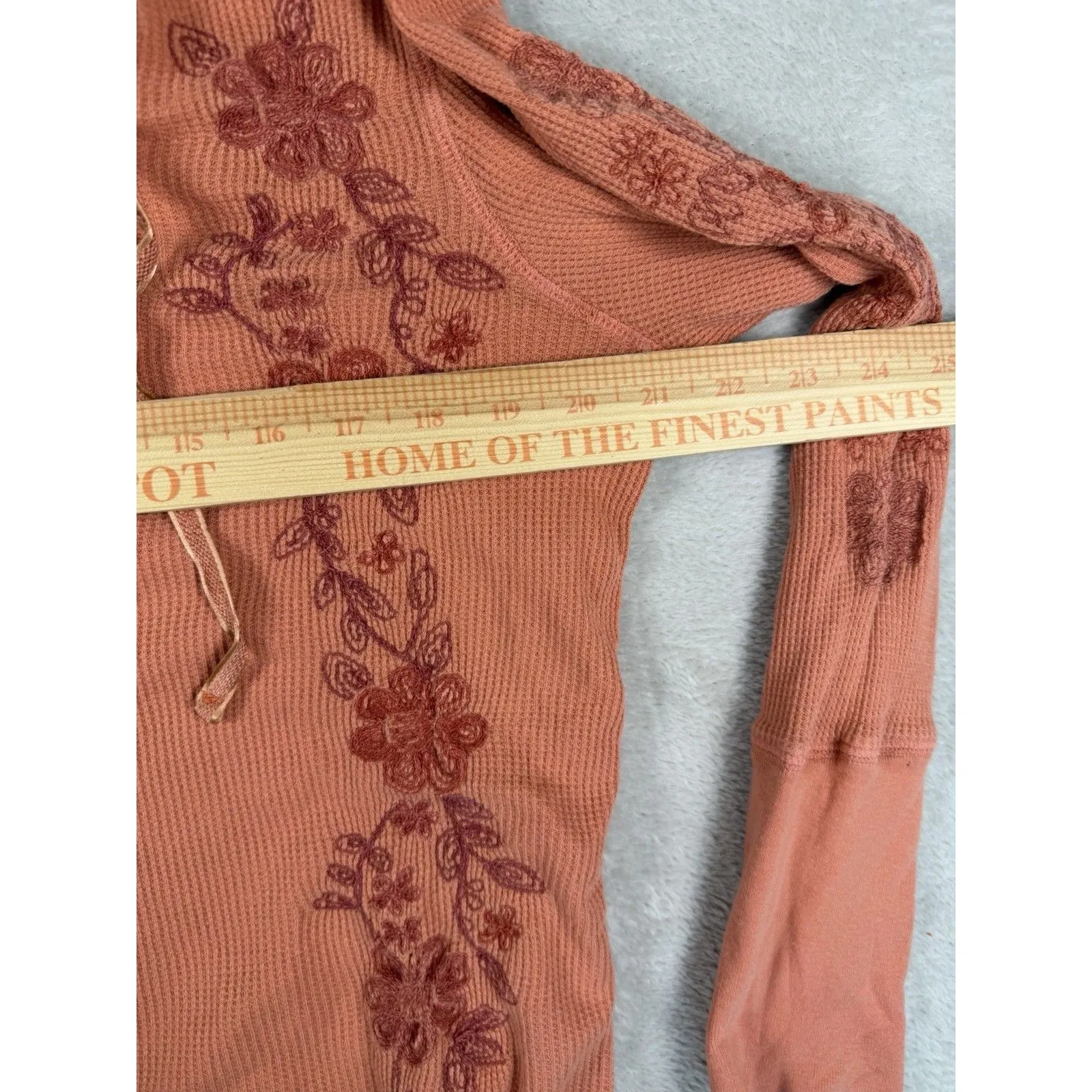 Sundance Catalog Orange Embroidered Sweatshirt Size M Boho Western Beachy - Image 7