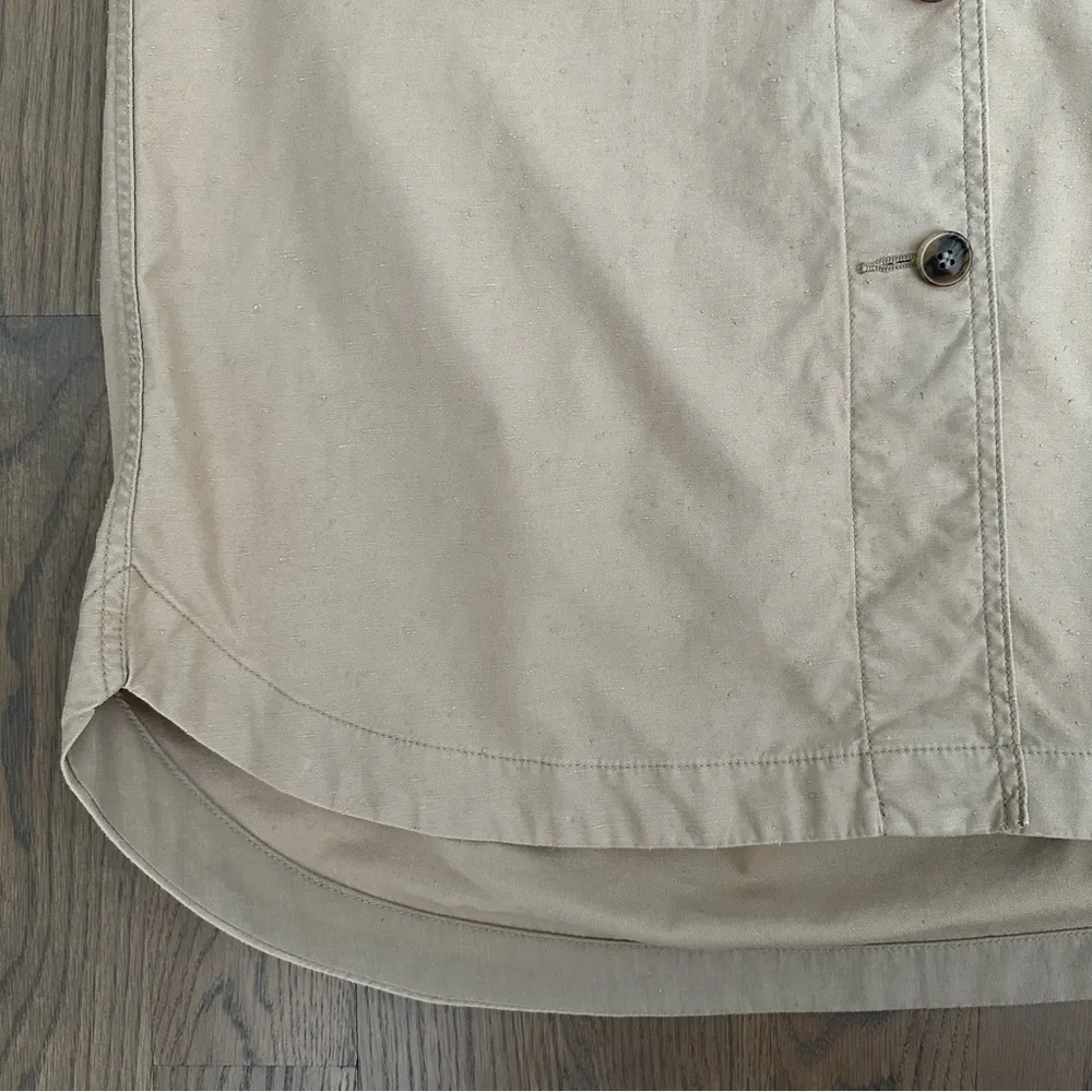 Spick and Span Cotton Army Military Shacket Shirt Jacket Khaki Tan Size Medium - Image 5