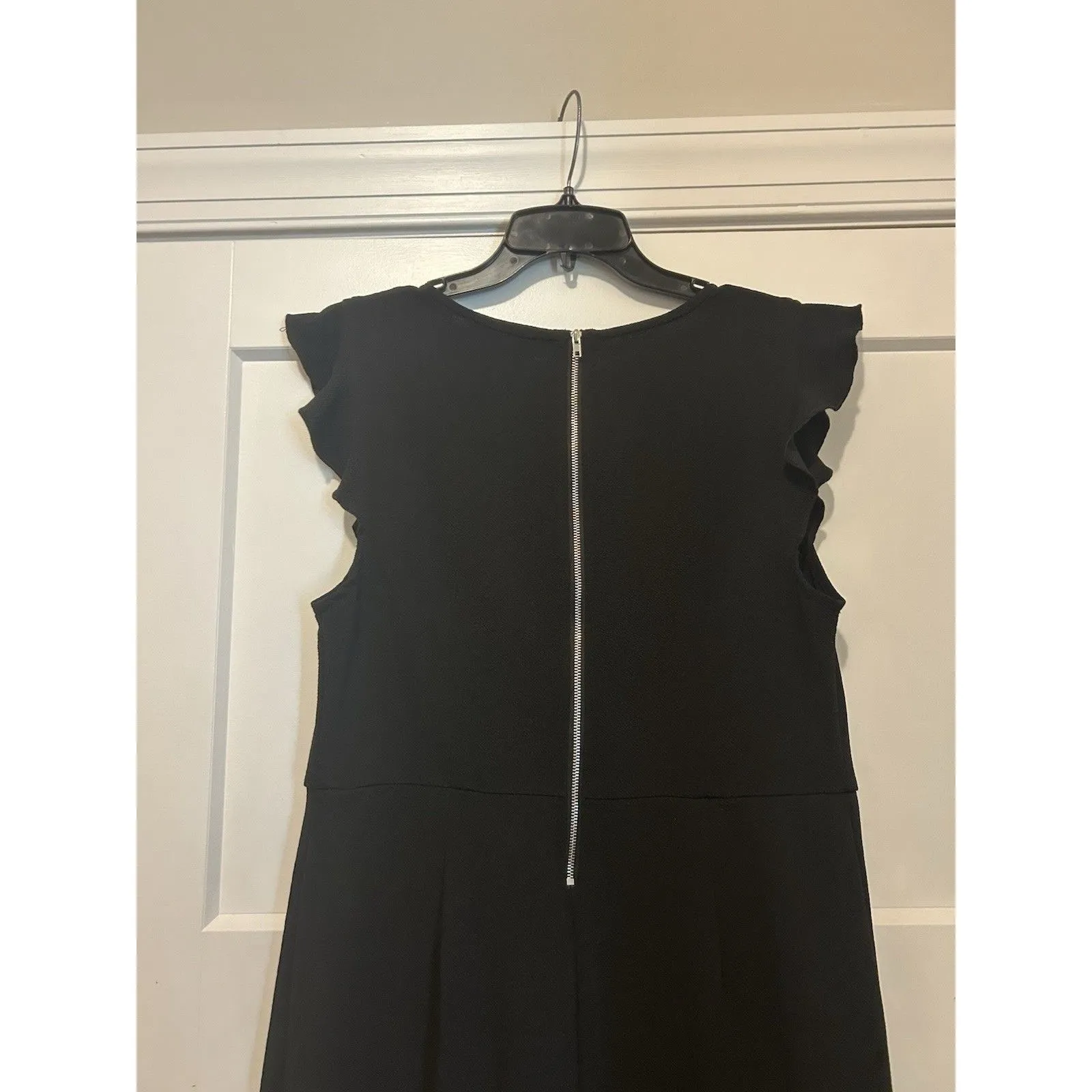 Jumpsuit Women’s Size Large Black Casual Knit Lightweight Short Sleeve Stretchy - Image 3