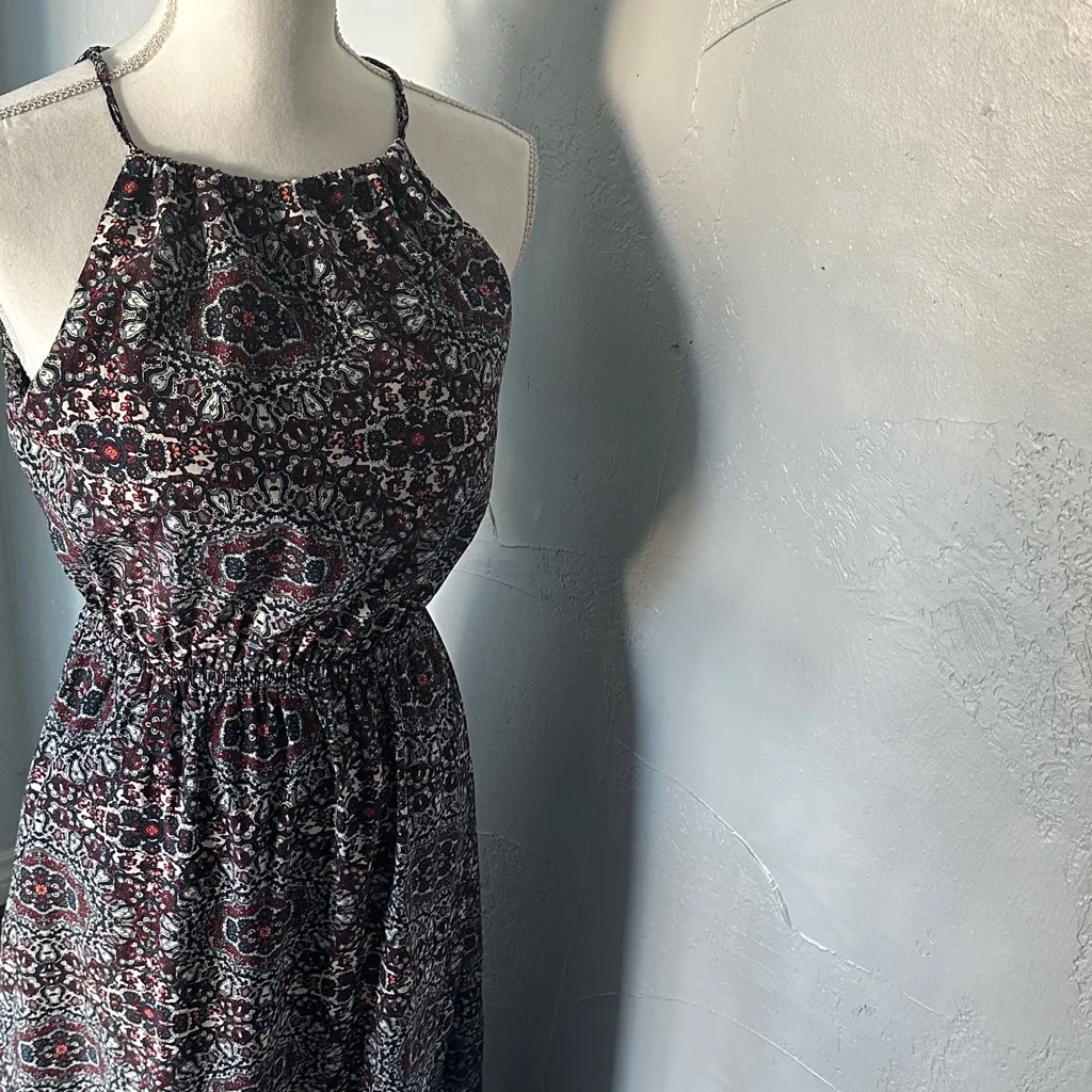 Athleta Black and Blue Patterned Maxi Dress - Image 9