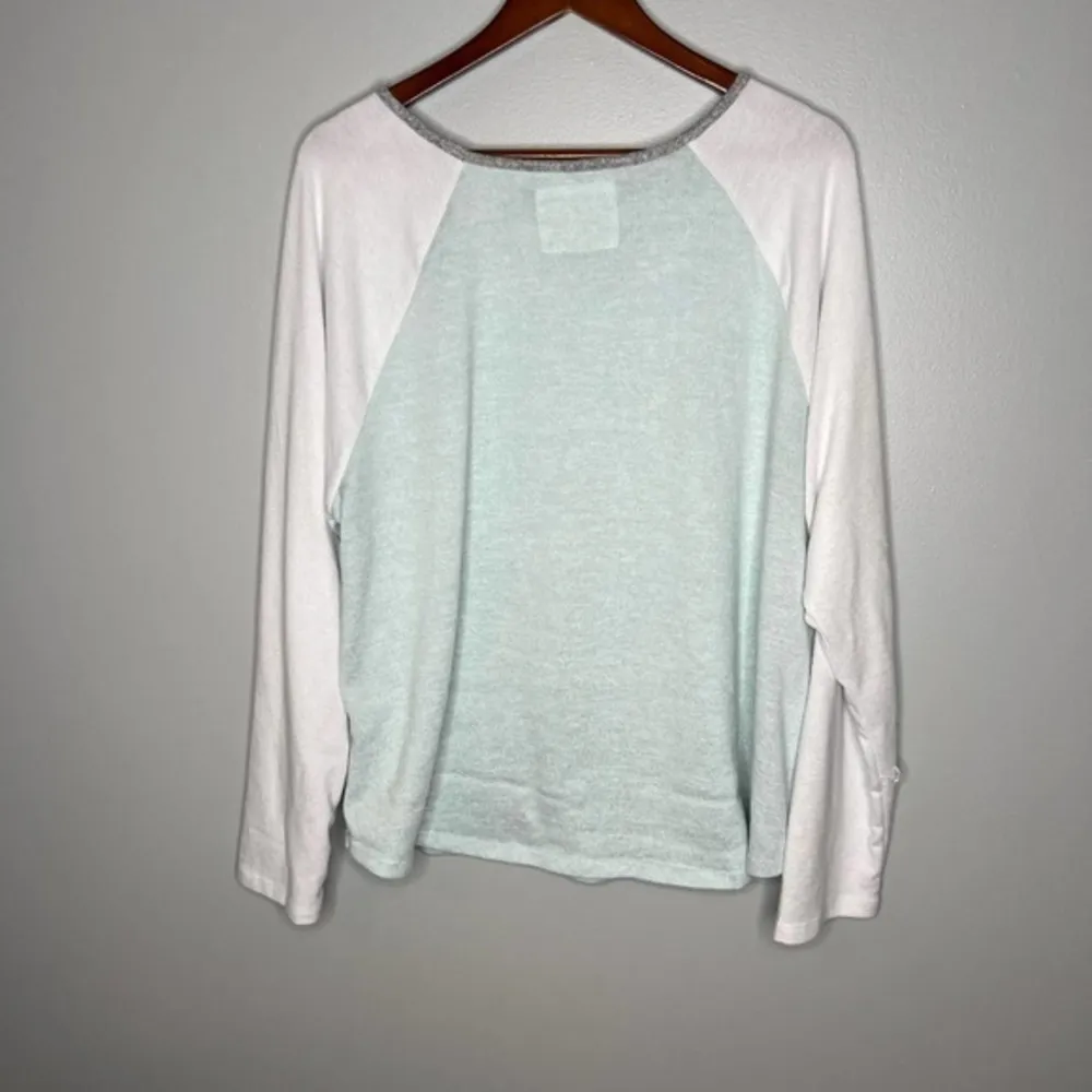 Cuddl Duds plus size pullover color block pullover sweatshirt top pockets sz XXL - Image 3