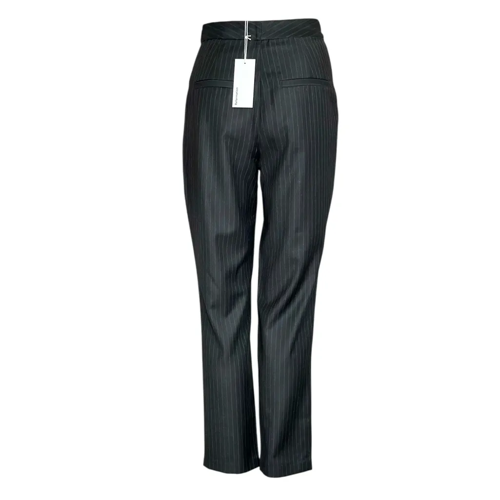 Reformation  Sugar Wool-Blend Pants, Grey Pinstripe, 0 (US) - Image 3