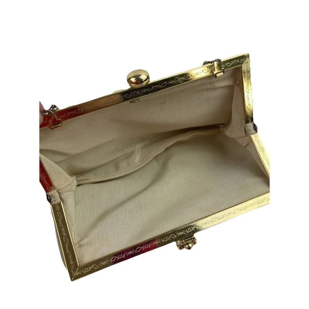 Vintage Etra Clutch Purse Ivory Leather Mid Century Retroglam 60s Mod Retro - Image 4
