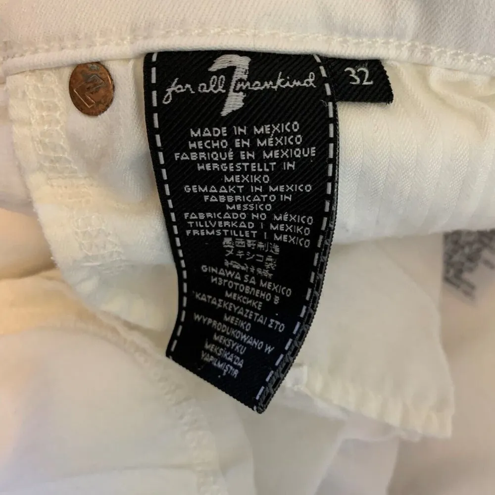 7FAMK White The High Waist Ankle Skinny Jeans Size 32 7 For All Mankind - Image 7