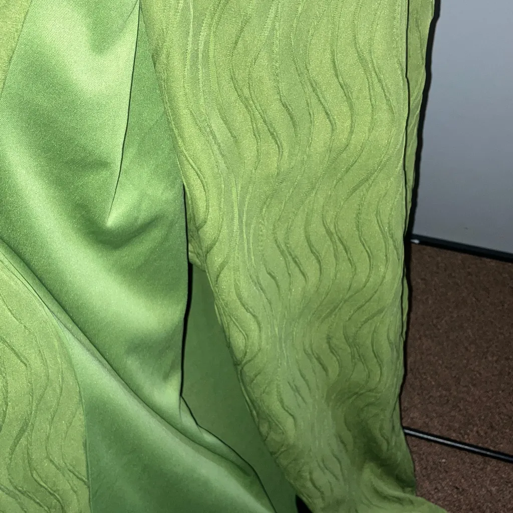 ASOS Olive Green Textured Midi Dress - Image 8