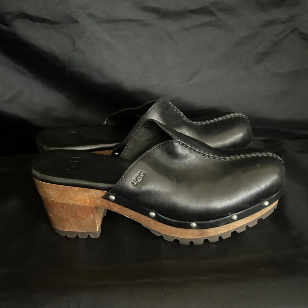 UGG Black Leather Heels - Image 5