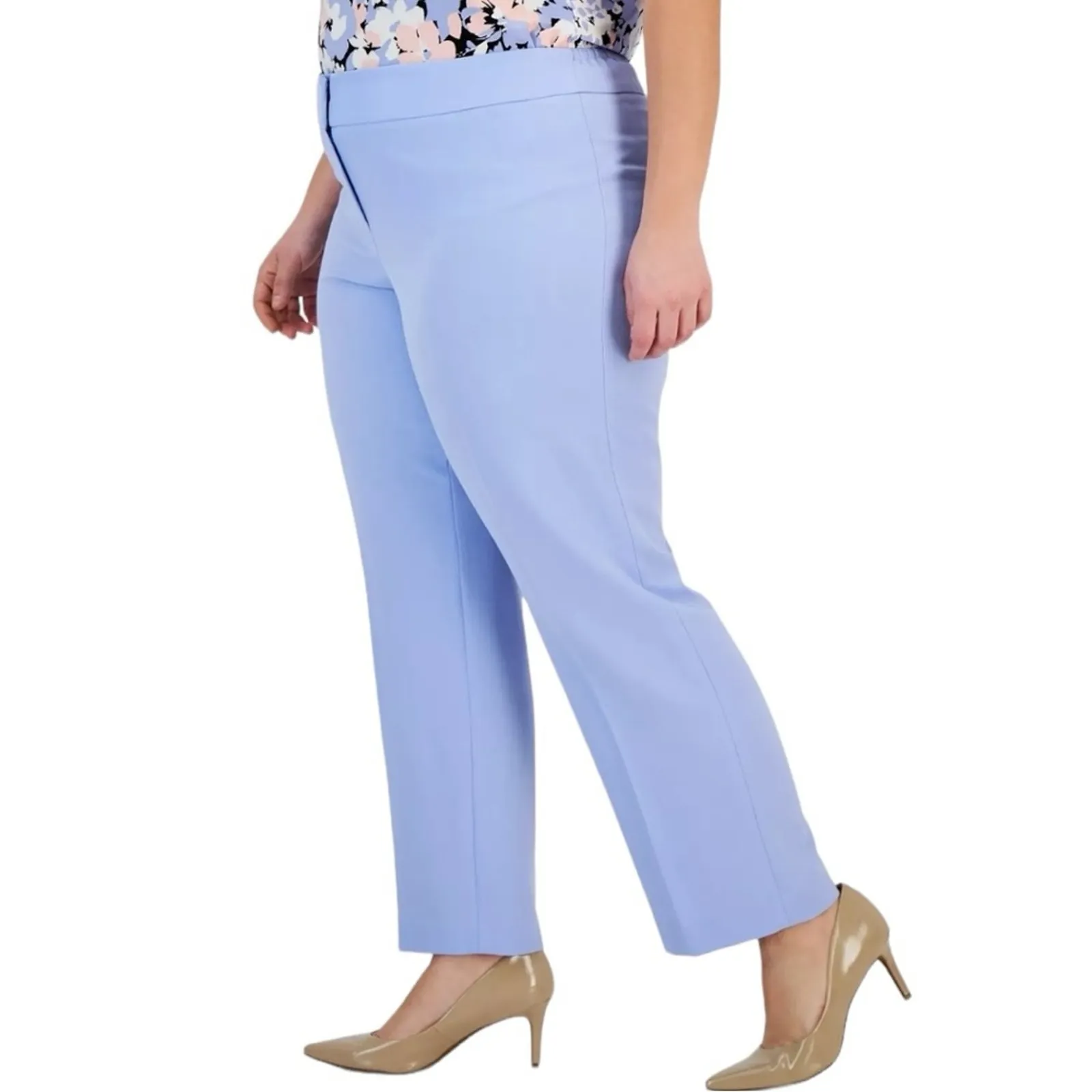 Kasper New Dress Pants Straight Leg Flat Front Sky Blue Women’s Plus Size 22W - Image 2