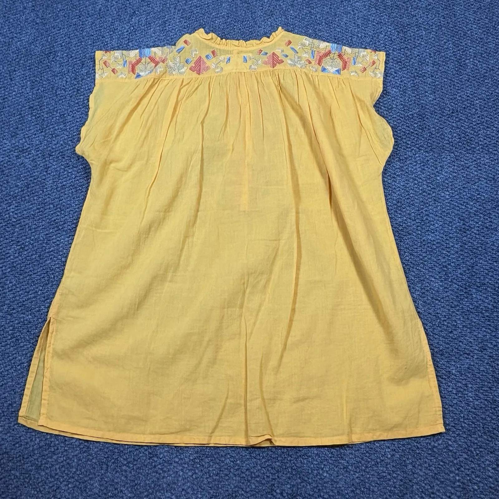 Johnny Was Biya Shirt Womens Size S Yellow Embroidery Boho Haddie Top Artsy - Image 4
