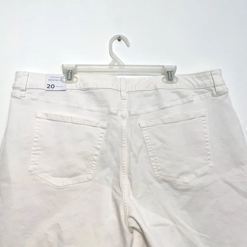 NEW NWT LANE BRYANT Plus Size Boyfriend Fit Bermuda Jean Short White Mid Rise 20 - Image 14