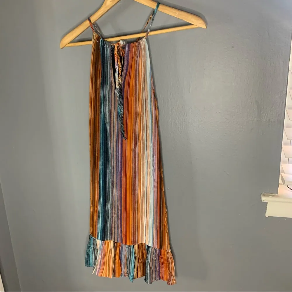 Revolve Fifteen twenty multicolor keyhole striped ruffle hem dress - Image 4