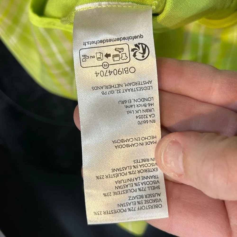 Maeve Anthropologie Skirty Godet Skort‎ chartreuse green plaid size 4 NEW - Image 10