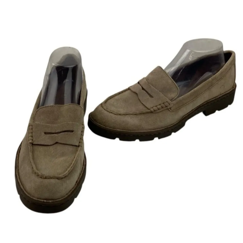 *Born Penny Loafer Women Size 9.5 Taupe Suede Leather Comfort Casual Academia Tan - Image 5