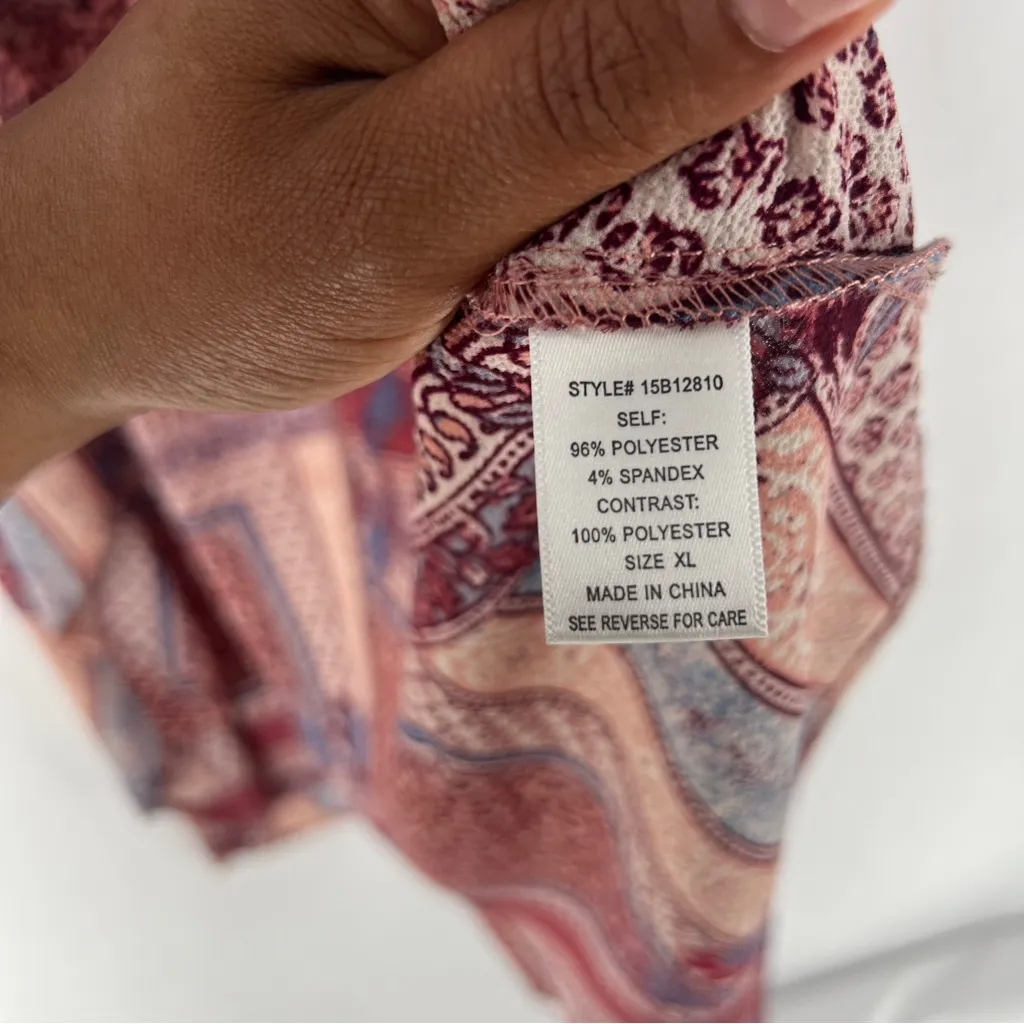 Living Doll Lace‎ Panel Crepe Chiffon Floral  High Low Drape Long Line Kimono XL - Image 9