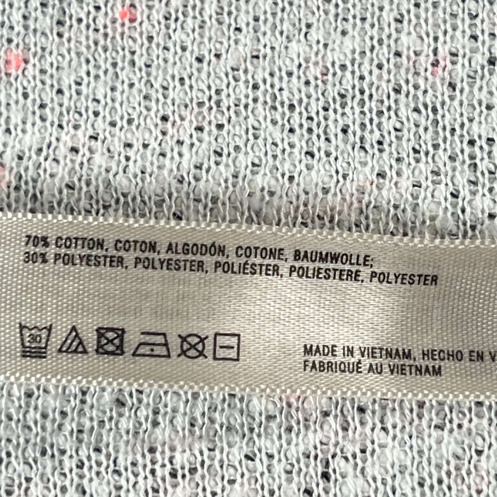 Anthropologie Textured Open Front Blazer Gray White Pink Flecks Size Small - Image 9