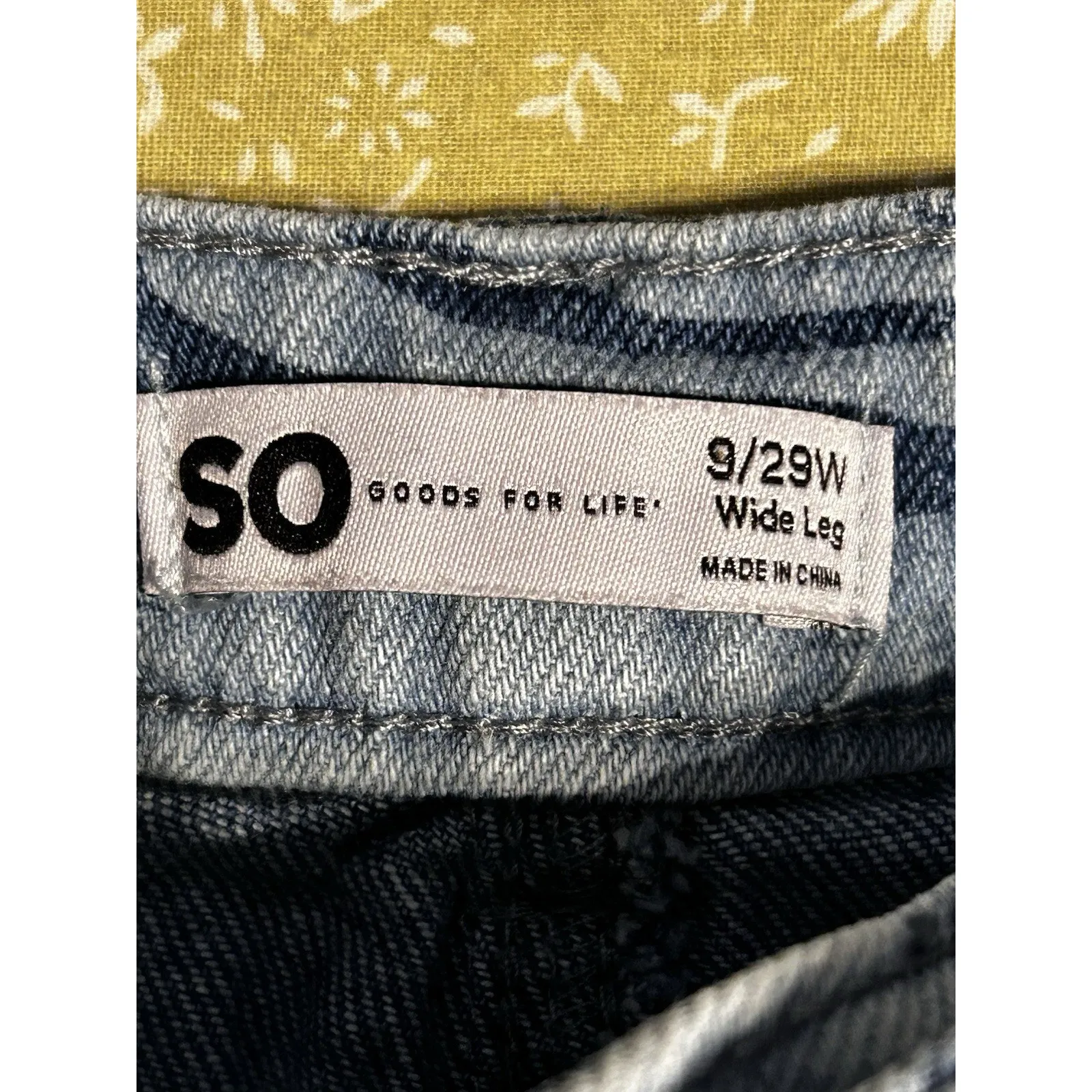 Swirl Print Wide Leg High Rise Jeans 9/29W Blue Denim - Image 5