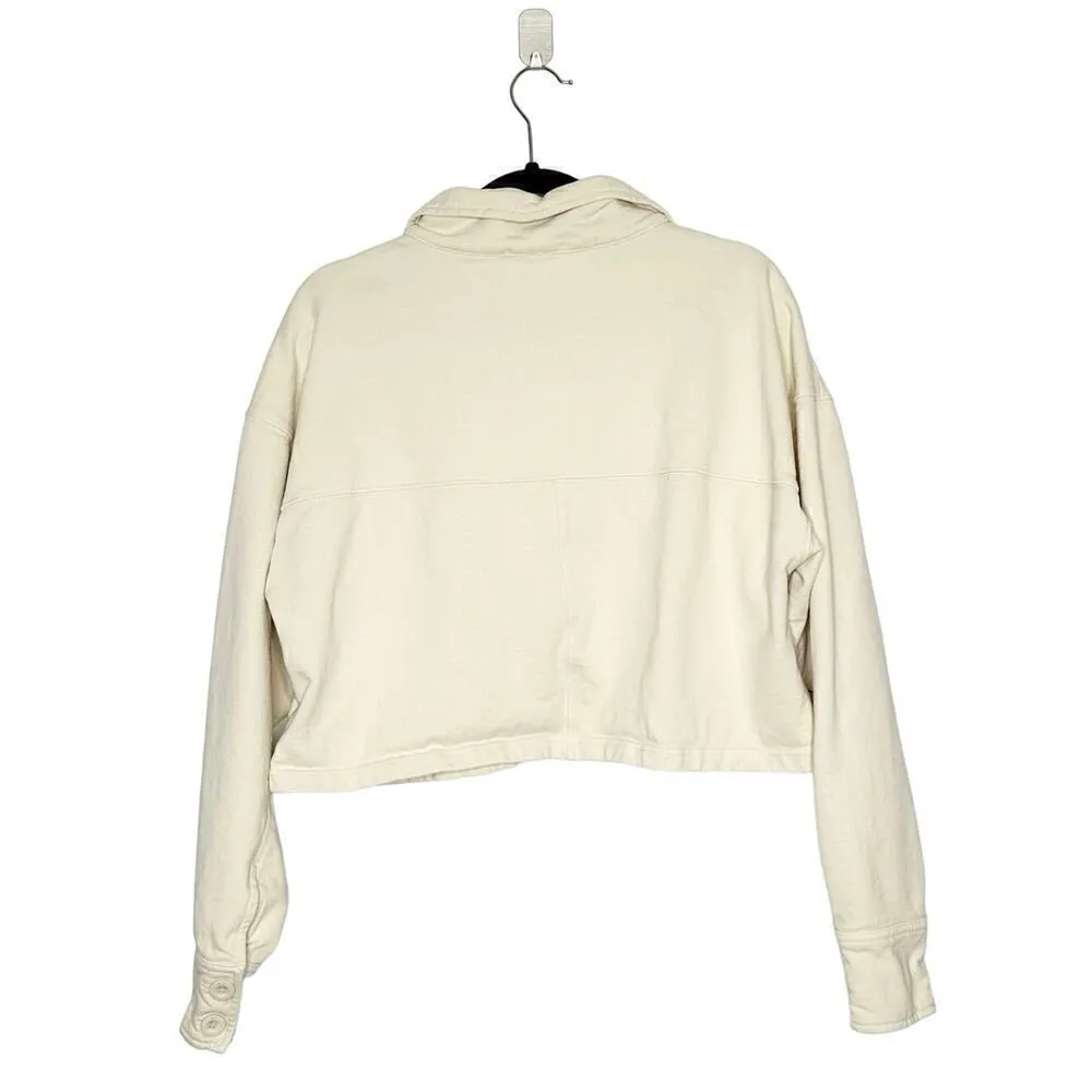 Good American Crop Sweater Button Down Women's Cream Size Large - Image 2