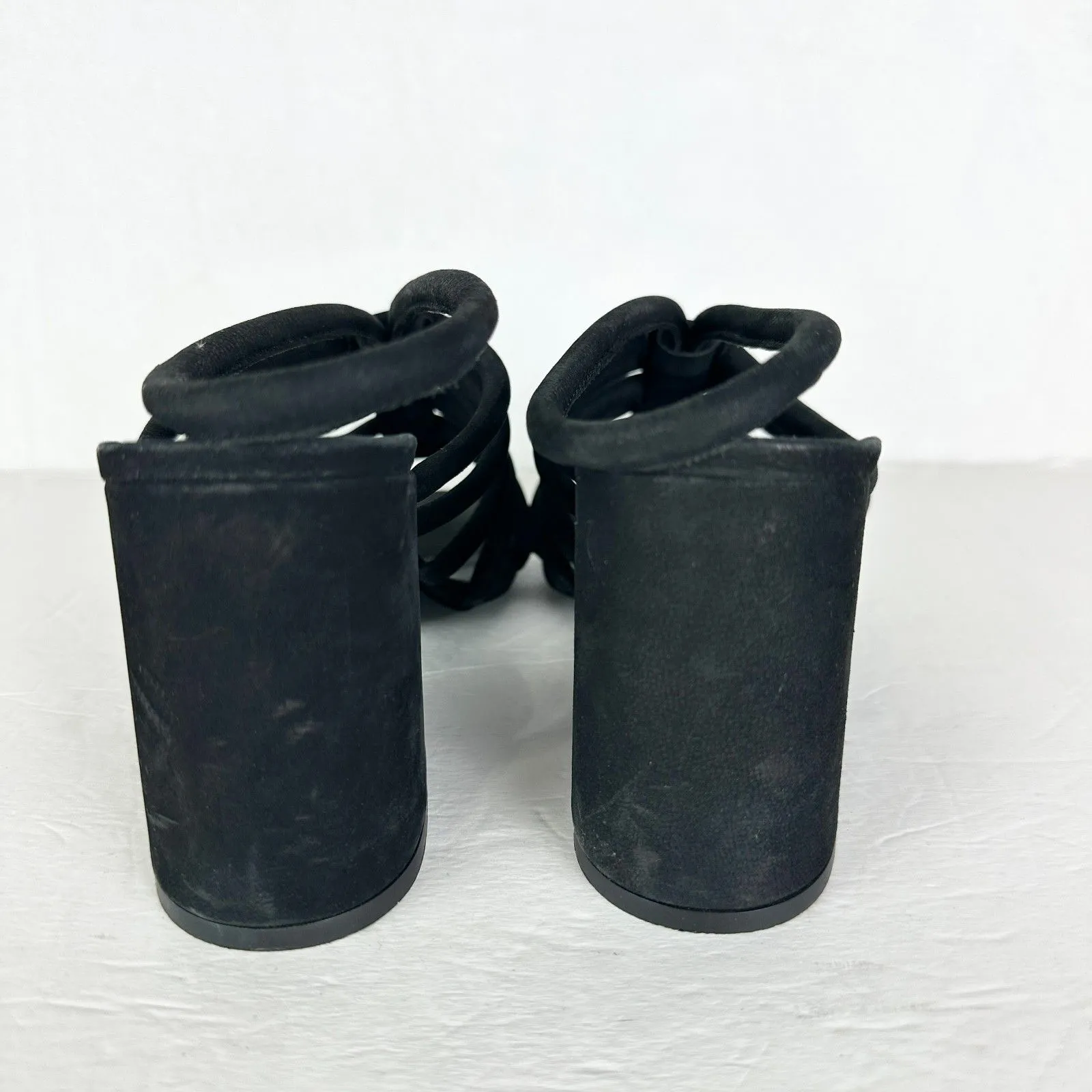 Free People Colette Cinched Heel Size 37.5 US 7 Black Leather Slingback - Image 6