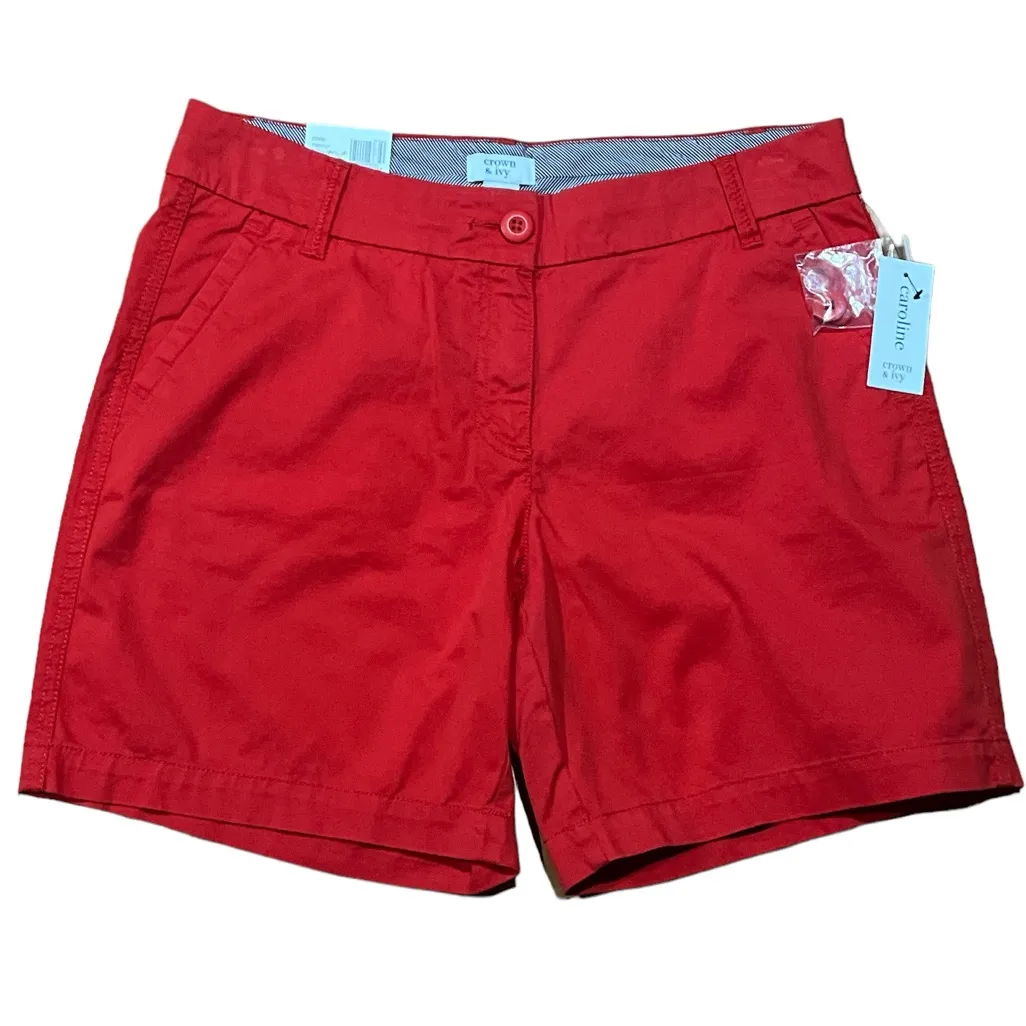 🎄Crown & Ivy Red Caroline Shorts - Image 3