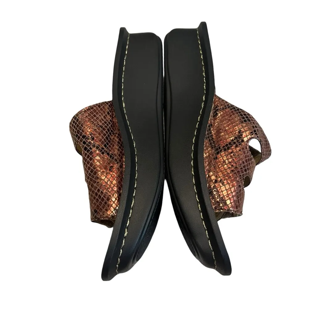 Alegria Fiona Triple Strap Slide Sandals in Copper, Sz 37 - Image 7