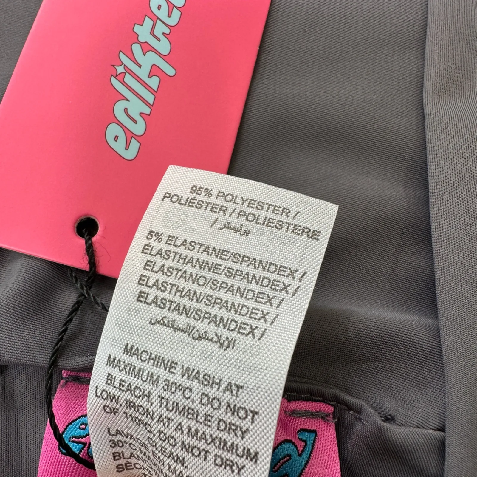 NWT Edikted Raine Curved Halter Top M Women Gray Tie Back Sleeveless Cropped - Image 7