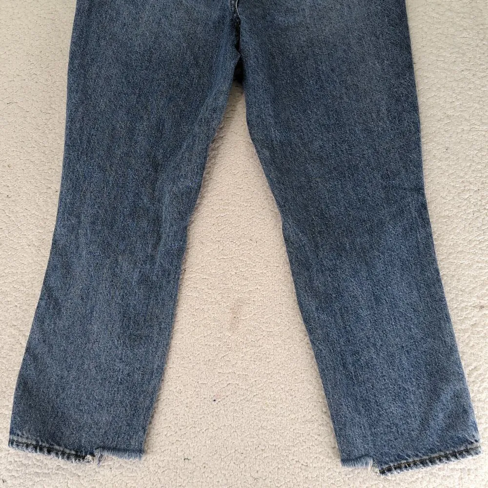 PacSun High-rise Straight Leg Jeans Distressed Cotton Rigid Denim Women's 29 Mom - Image 6