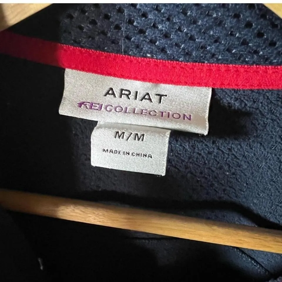 Ariat FEI Collection Softshell Jacket Women's Medium Navy Red Equestrian Riding - Image 3