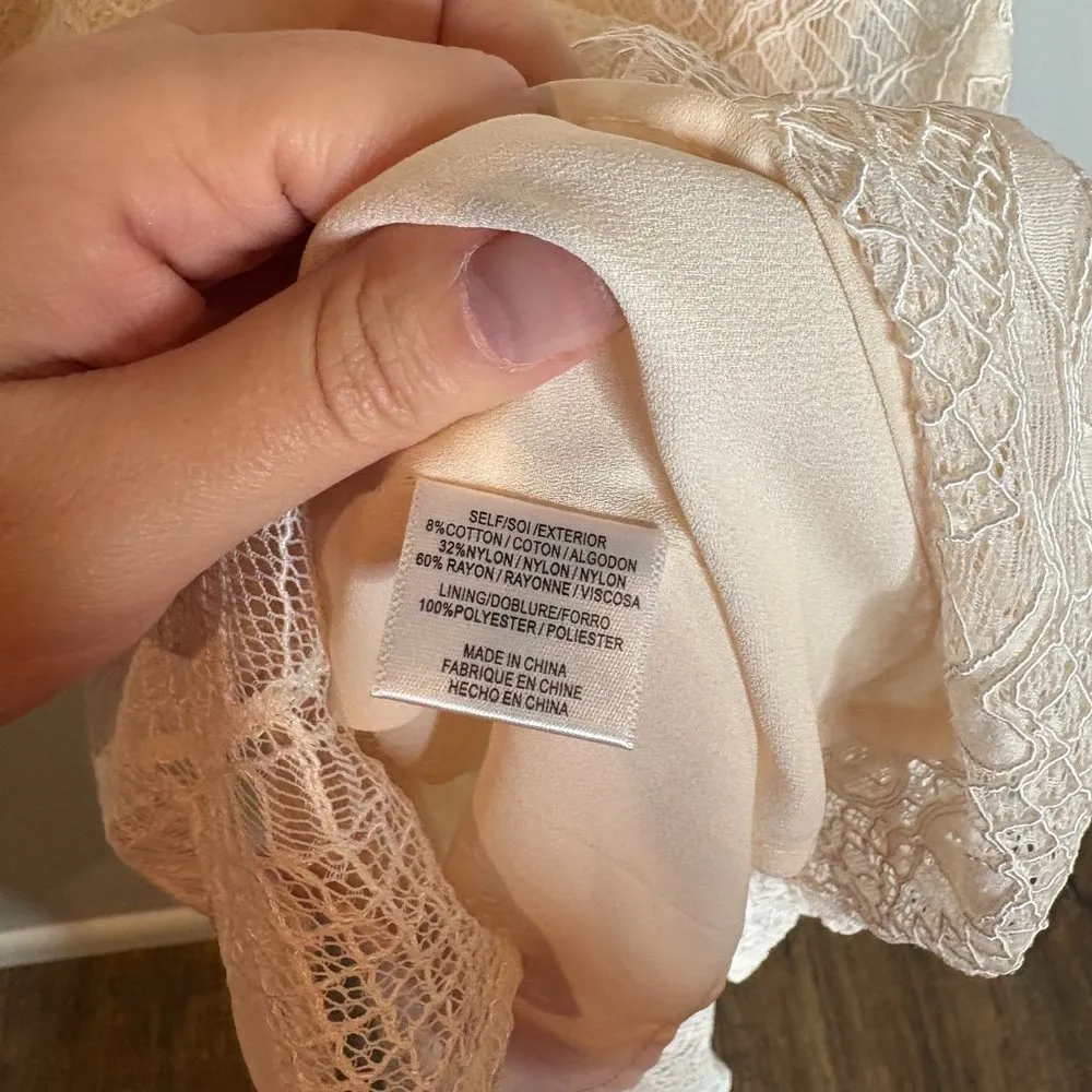 WAYF Prato Illusion Lace Tie Front Dress - Image 6